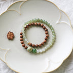Natural Hetian Jade & Sandalwood Bracelet– Ground Spirit, Purify Aura, Attract Peace
