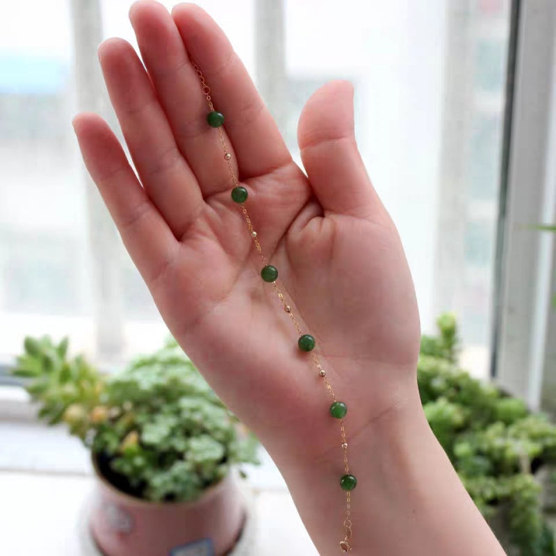 Bracelet en jade Hetian naturel Lotus Éclat Pur