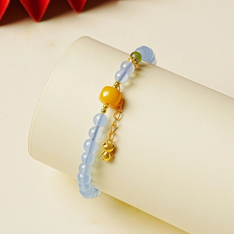 Bracelet Aigue-Marine Naturelle Petit Ours