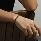 Bracelet en Œil de Tigre Naturel S925 pour Couple - Attraction de Richesse pour Homme, Cadeau de Saint-Valentin