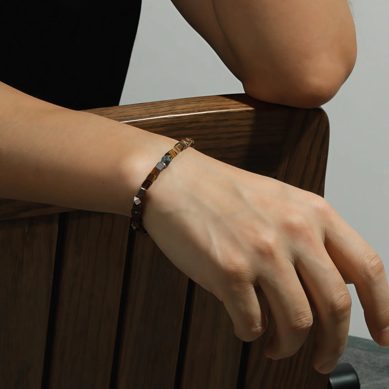 Natural Tiger Eye Bracelet S925 Couple Bracelet - Men's Wealth Attraction Valentine's Day Gift