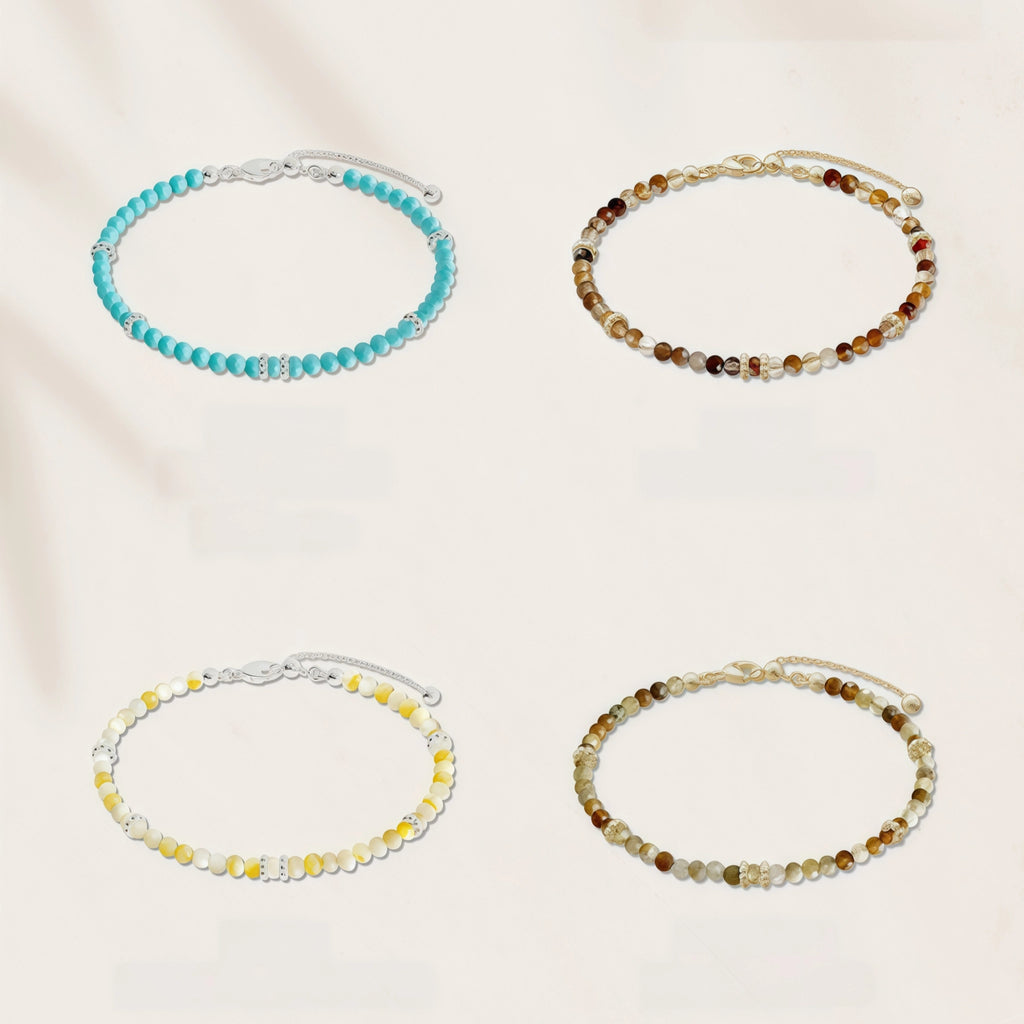 Mixed Agate & Mother‑of‑Pearl Bracelet - Protection & Vibrant Vitality