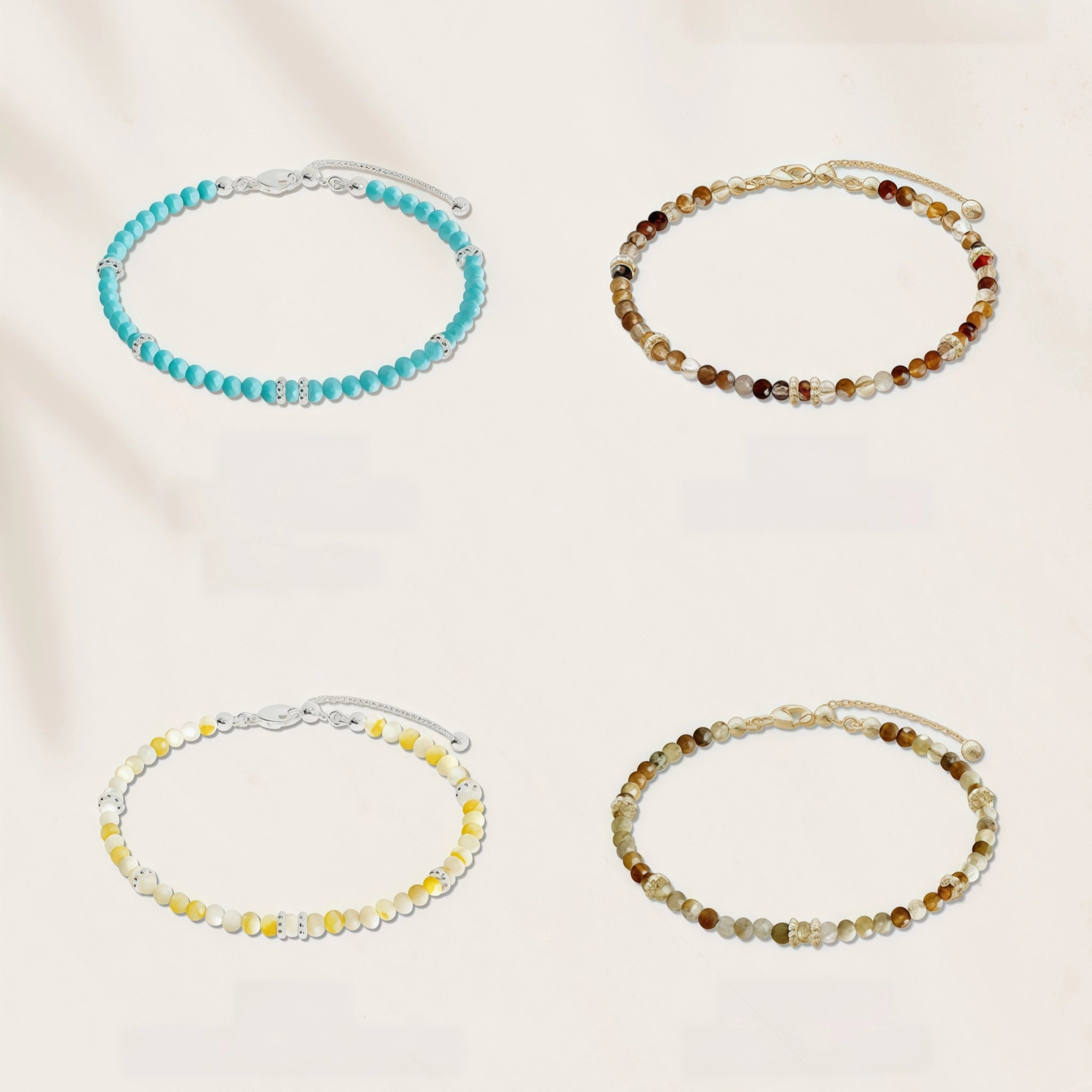 Mixed Agate & Mother‑of‑Pearl Bracelet - Protection & Vibrant Vitality