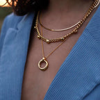 Vintage Double Circle Light Luxury Necklace, Elegant Daily Wear Jewelry