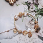 Bracelet avec pendentif cochon doré citrine – Attire la richesse, stimule la carrière, augmente l'abondance