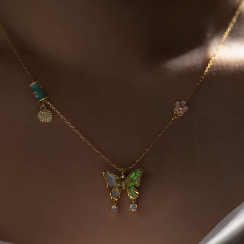 Collier de jade Hetian naturel éclat lunaire