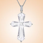 Divine Blessing Natural Clear Crystal Cross Necklace - The Master Healer Crystal