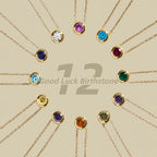 Dainty Birthstone Necklace | 925 Sterling Silver Colorful Crystal Pendant | Minimalist Clavicle Chain
