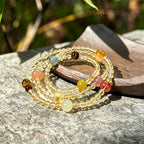 Natural Yellow Crystal Multi Treasure Lucky Multi Circle Bracelet - Positive Energy and Lasting Luck