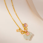 Pony Hetian Jade Necklace & Bracelet Jewelry Set - Lucky Protection