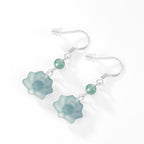 Boucles d'oreilles Jade Lotus Bleu Éclairant