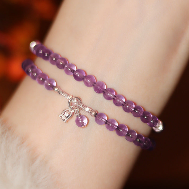 Natural Amethyst Lily of the Valley Bracelet – Open Wisdom, Attract Benefactors