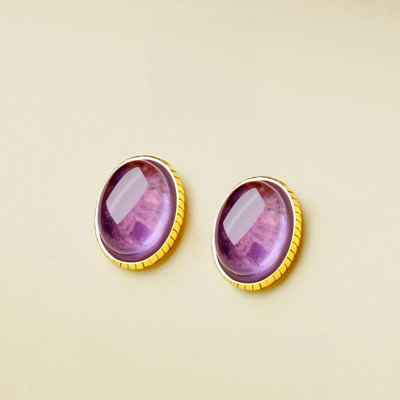 Natural Amethyst Protection Earrings - Guards Restful Sleep
