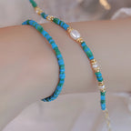 Turquoise & Pearl Stackable Bracelet - Protection & Inner Peace