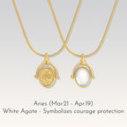 Zodiac Birthstone Necklace, Minimalist Clavicle Chain, Unique Birthday Gift for Girlfriend
