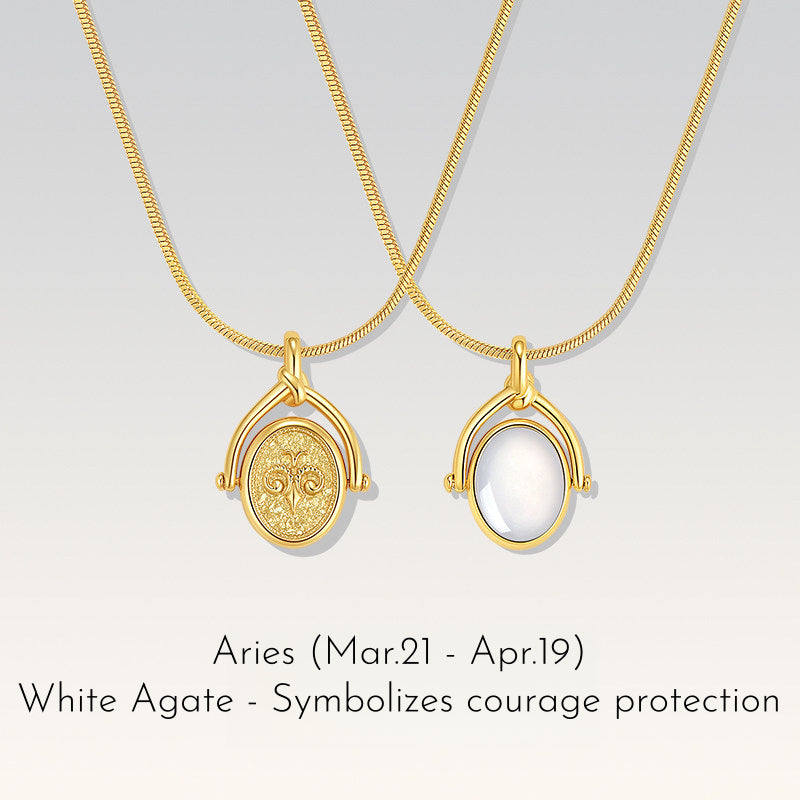 Zodiac Birthstone Necklace, Minimalist Clavicle Chain, Unique Birthday Gift for Girlfriend