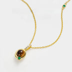 Collier œil de tigre naturel en argent 925, rétro, léger, luxe, pendentif de niche, chaîne de clavicule pour femme, cadeau d'anniversaire