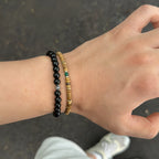 Natural Stone Abacus Bead Stackable Bracelet - guards inner peace