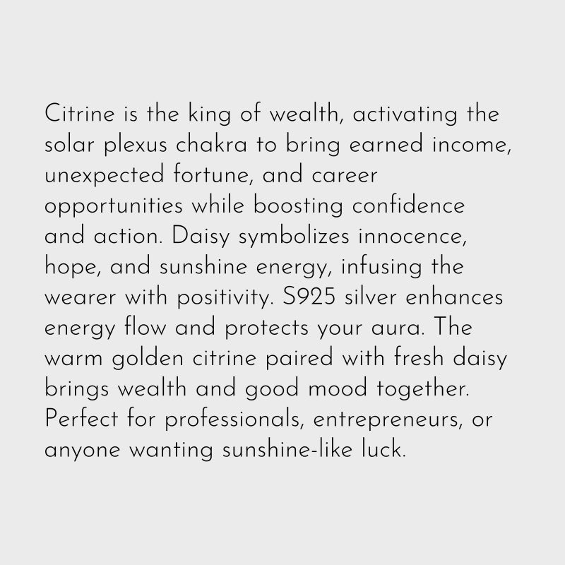 Natural Citrine Daisy Necklace – Attract Wealth & Career, Sunshine Energy