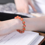 Southern Red Jasper & Hetian Jade Bracelet Necklace Set - Calm Energy for Busy Days