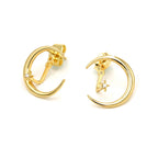 Detachable Star & Moon Necklace Earring Set - Steady Fortune and Smooth Life