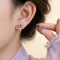 Clous d'oreilles naturels en améthyste Mystic Fox