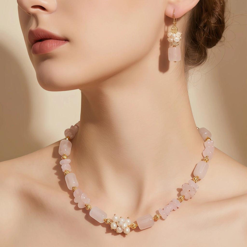Collier en cristal de quartz clair Pendentif facetté irrégulier