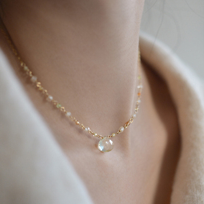 Collier en citrine pure – Attire la richesse, renforce la confiance, absorbe la lumière du soleil