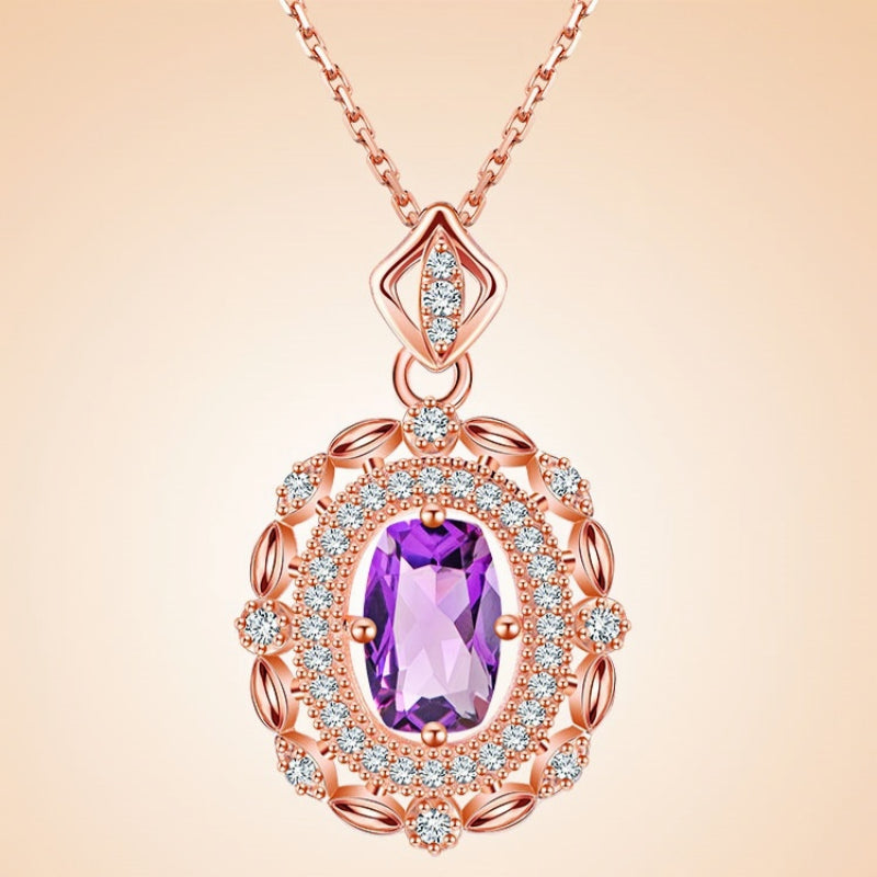 Collier en cristal naturel « Lavender Glow »