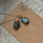 Pendentif Trèfle à quatre feuilles bleu en cristal naturel – Cadeau porte-bonheur pour elle / Maman