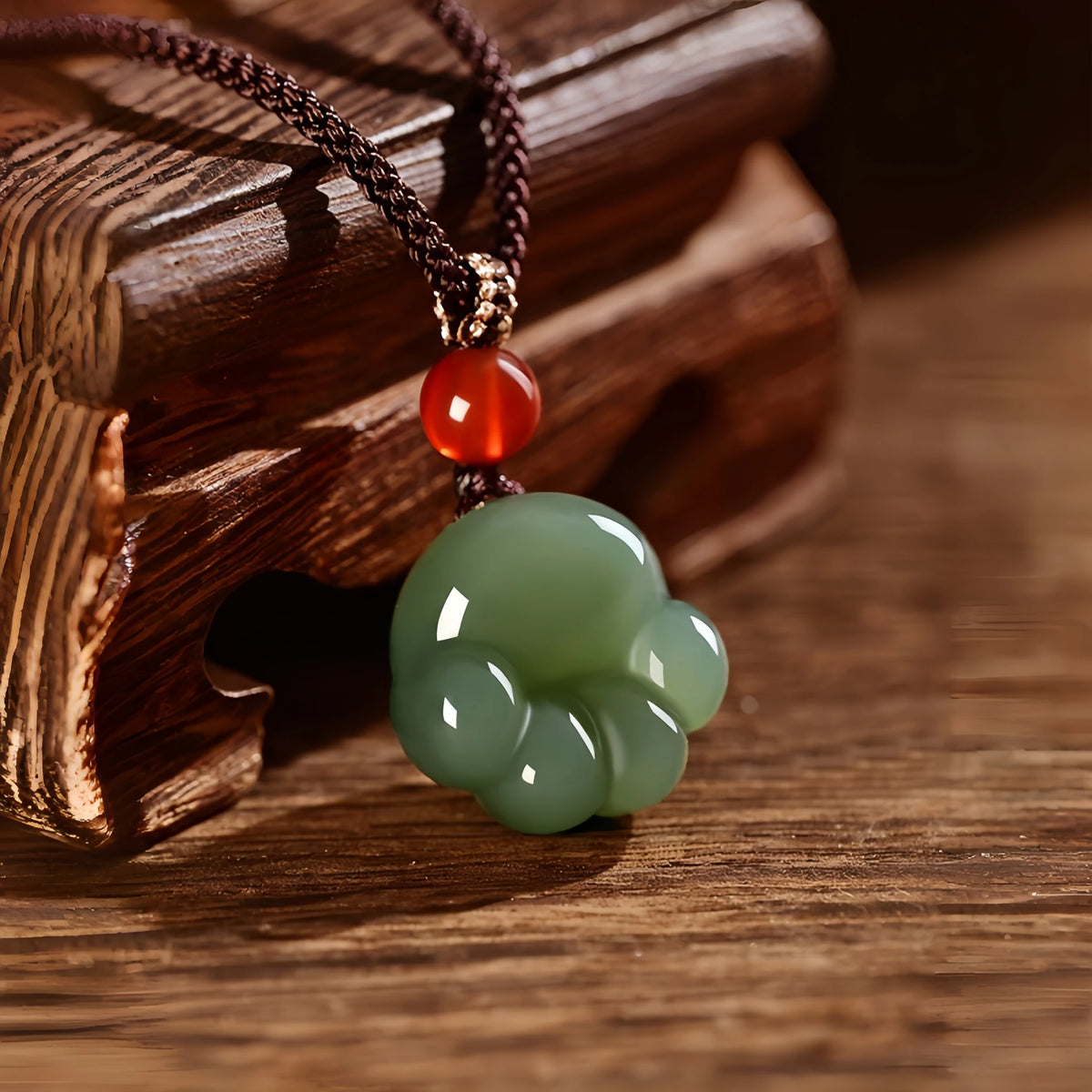 Hetian Jade Cat Paw Necklace - Cat Paw Charm for Gentle Protection