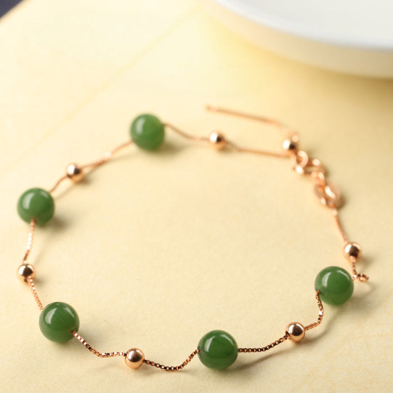 Star‑Scattered Hetian Jade Necklace & Bracelet Set