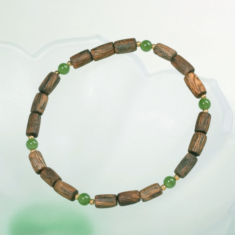 Bracelet en jade Hetian naturel Lotus Éclat Pur