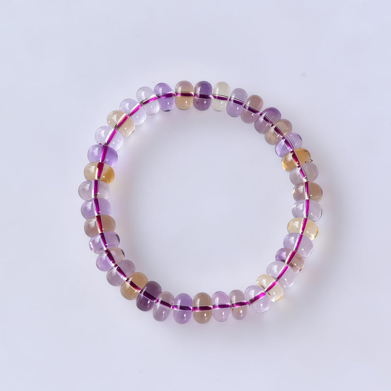 Natural Purple Yellow Crystal Double Color Bracelet - Success and Prosperity