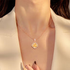 Collier en cristal naturel trèfle de la réussite — Cadeau pour elle • Cadeau de fêtes