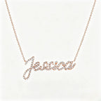 Collier prénom en diamant pavé sur mesure | Collier lettre de luxe minimaliste en argent sterling 925