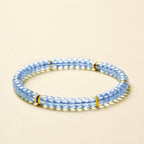 Bracelet lune en aigue-marine naturelle