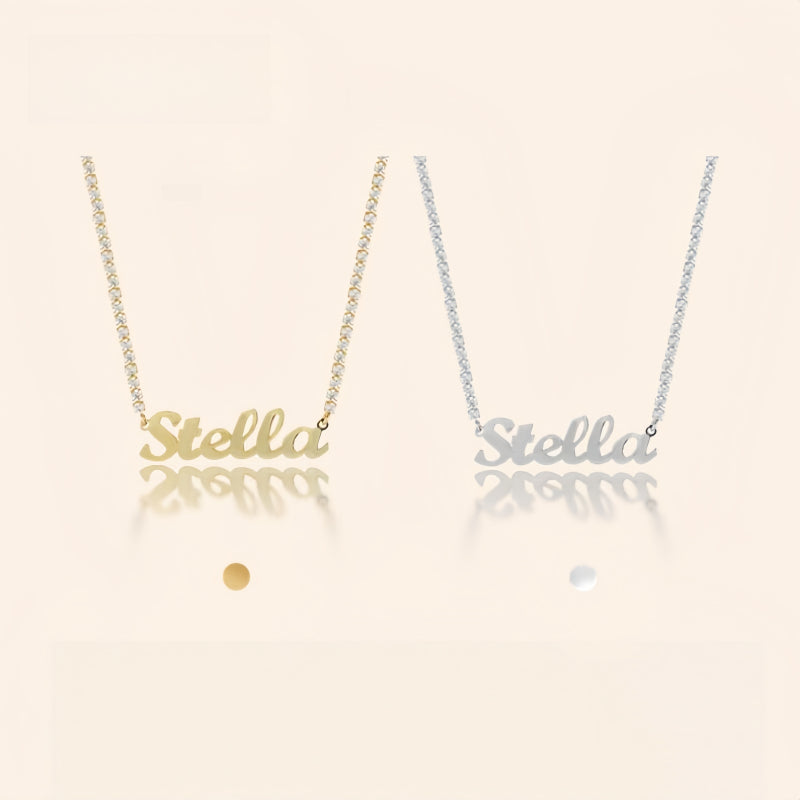 Dainty Personalized Letter Tennis Chain Necklace Custom Jewelry