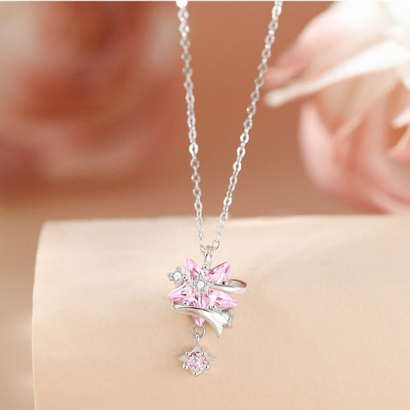 Moon & Star S999 Necklace - Emotional Healing, Dreams Coming True