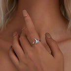 Bague ouverte Étoile et Lune – Portez votre fortune sous le ciel