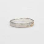 Two Tone Brushed Star Moon Band Ring