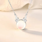 Pendentif Trèfle à quatre feuilles bleu en cristal naturel – Cadeau porte-bonheur pour elle / Maman