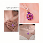 Collier en cristal naturel à fleur violette royale