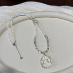 Collier Renard à Neuf Queues en Quartz Clair – Sagesse, Protection, Abondance