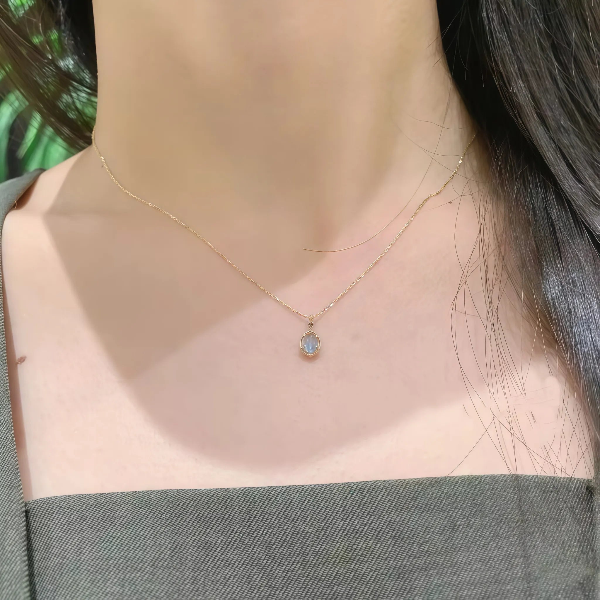 Oval Natural Aquamarine 3‑Piece Set - Courage & Peace
