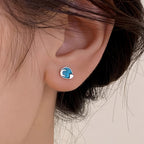 Asymmetric Day and Night Oil Painting S999 Earrings - Passion and Calm