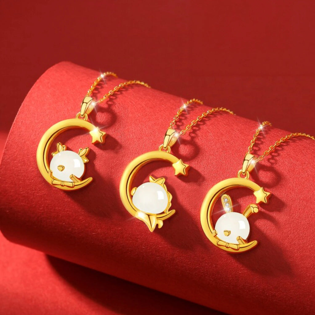 Hetian Jade Chinese Zodiac Necklace - Peace and Blessings All the Time