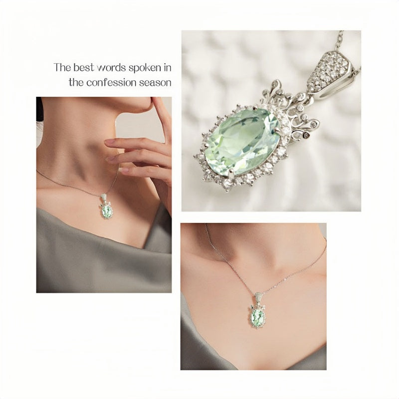 Collier en cristal naturel couronne vintage