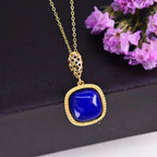 Collier en cristal de quartz clair Pendentif facetté irrégulier