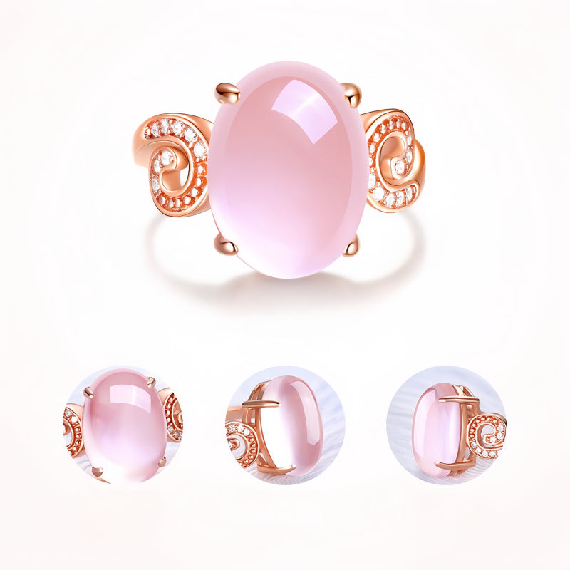 Bague en cristal rose « énergie d'amour doux »